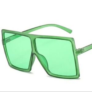 Celebrity Style Grass Green Oversized Sunglasses